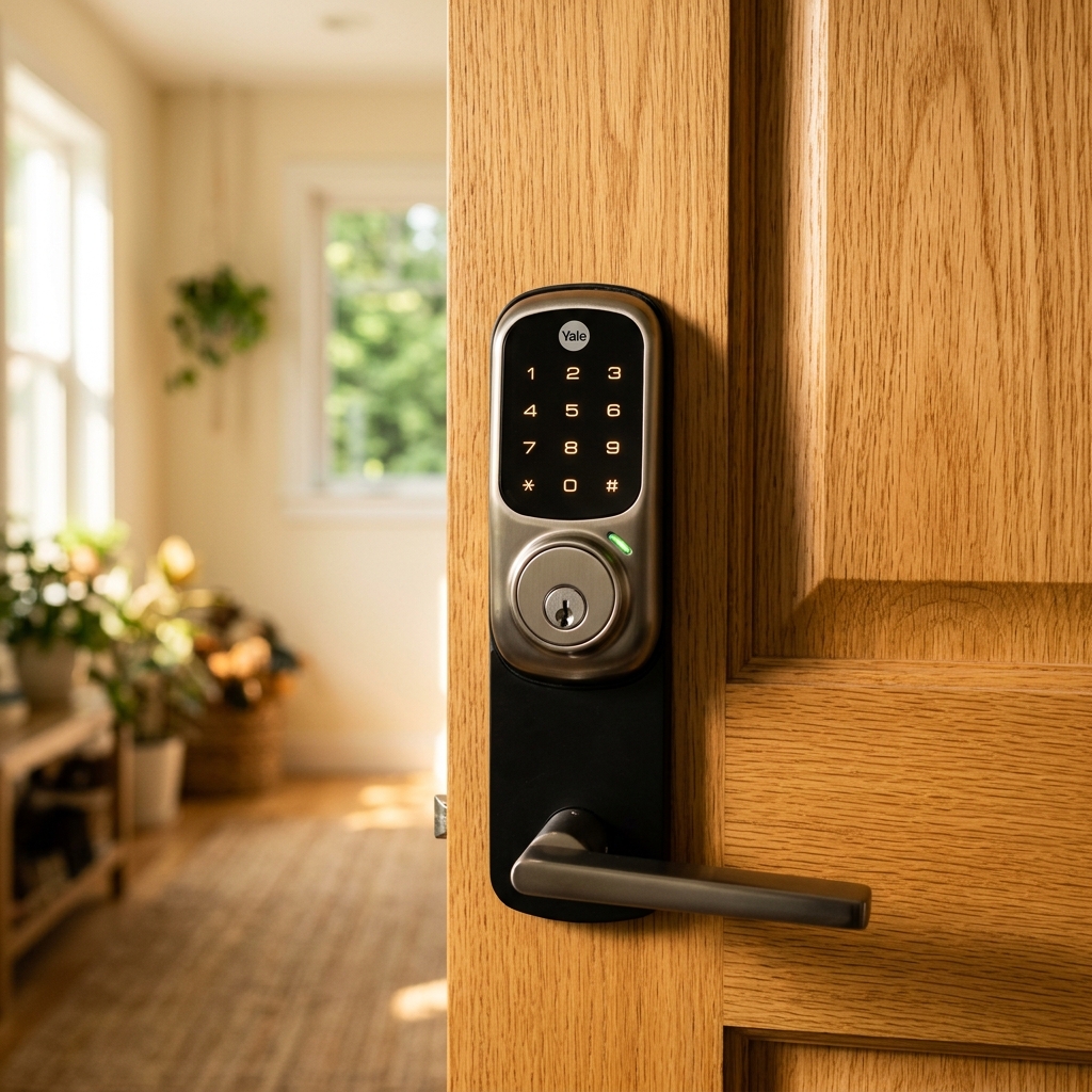 Smartes Zutrittssystem an einer Wohnungstür